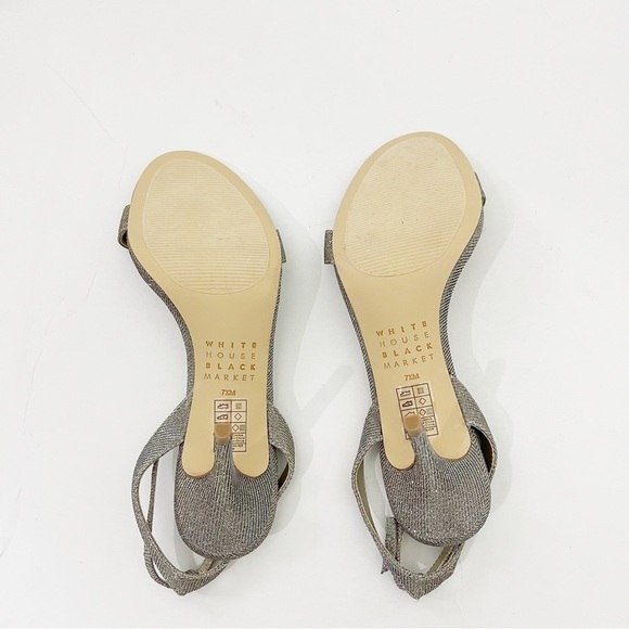 White House Black Market Silver Heels Size 7 1/2 - Picture 10 of 10